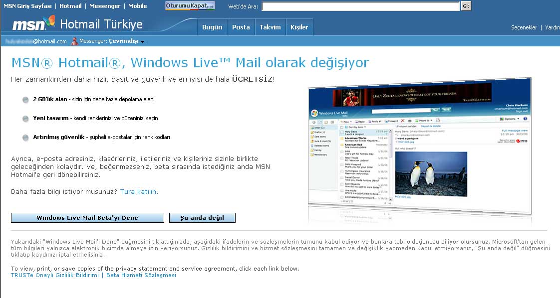 Windows Live Mail nasıl alınır?